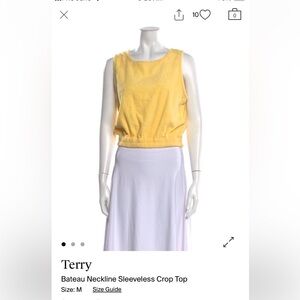 Yellow Sleeveless Terry Crop Top